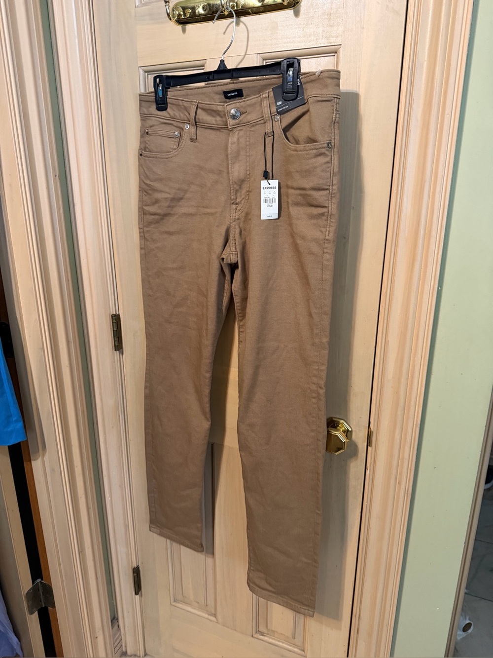 NWT Men’s sz 31 c 32 slim Brow tan Express Jeans hyper stretch